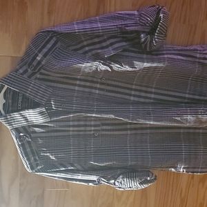 Modern fit express button up.  Purple plaid